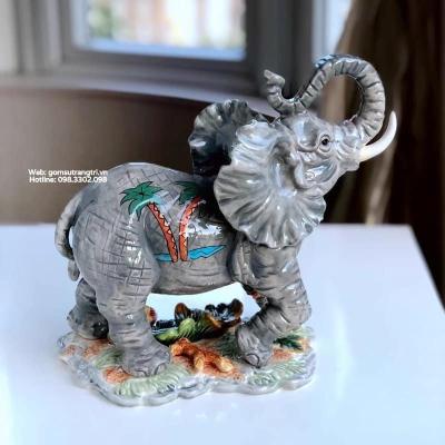 TƯỢNG VOI SỨ TRANG TRÍ NHÀ CỬA CAO CẤP